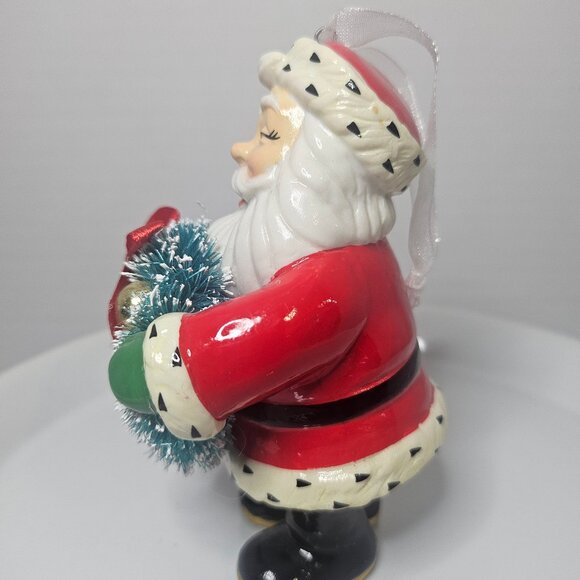 2022 Retro Jolly Santa Porcelain Hallmark Keepsake Special Edition Ornament # QX - Picture 4 of 7